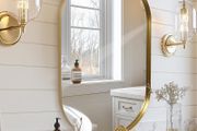Black Bathroom Vanity Mirror for Wall, 55x75 cm Metal Framed Wall Mirror Oval, Decorative Mirror for Bedroom Living Room Entryway Horizontally or Vertically