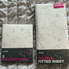 Double Fitted Sheet & 2 pillowcases