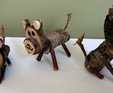 Wooden dog ornament