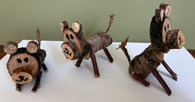 Wooden dog ornament