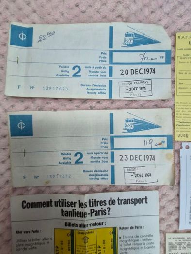 Vintage transport Tickets