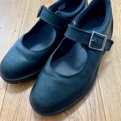 Clarks black leather buckle shoes size 39.5 UK6.5M