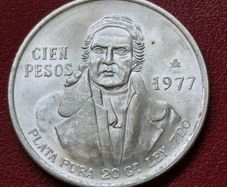 1977  Mexico 100 Pesos Silver Coin