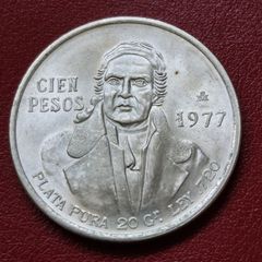1977  Mexico 100 Pesos Silver Coin