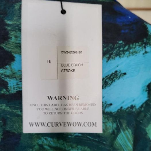 CurveWow blue pattern midi dress, Size 16, BNWT