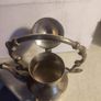 Antique Engraved Victorian Brass Hot Water Tea Kettle RARE EUC Image 2