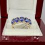 Gold 9K (375) Yellow Gold Premium Tanzanite 5 Stone Ring 4.00 Ct. Image 2