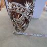 Vintage Germain Overlaid dark Amber Flashed Cut Crystal Glass Vase Image 2