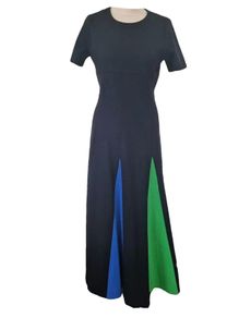 VINTAGE 1960s designer Polly Peck mod wool maxi dress M 10 12 Made in England