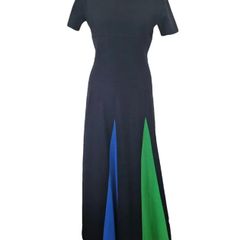 VINTAGE 1960s designer Polly Peck mod wool maxi dress M 10 12 Made in England