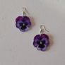 Purple Angel Floral Pansy Earrings Image 6
