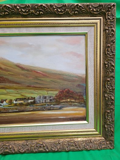 Beautiful Vintage Oil Painting "Carlingford Lough" (1991) by Dublin Artist L. Rothwell  Framed