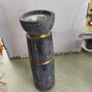 Marble column gold and dark gray candle holder. Image 5