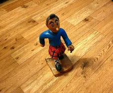Vintage Hand-Carved Highlander Figurine - Tintin Black Island Style