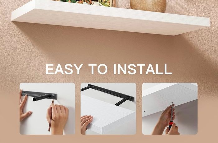 2 White Floating Shelves