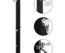 Outdoor Solar Shower with Shower Head and Faucet 35 L Black