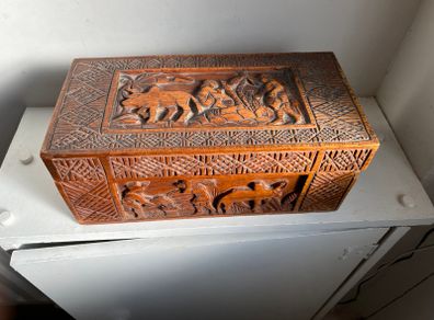 Vintage African carved box