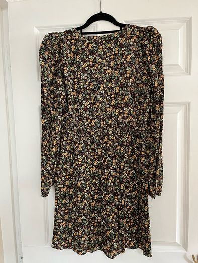 Mango v-neck mini dress