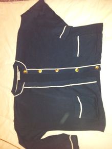 Navy And White Cardigan