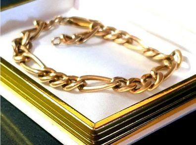 Vintage 9ct Gold Figaro Bracelet