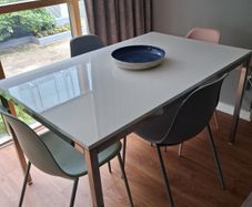Contemporary white top dining table