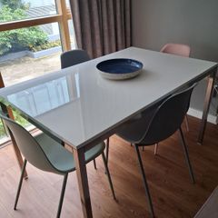 Contemporary white top dining table
