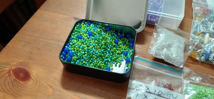 Assortment of beads for jewelry making