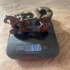 Antique Indian Brass Temple Toy Chariot / Ashtray (Heavy 613g)