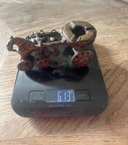 Antique Indian Brass Temple Toy Chariot / Ashtray (Heavy 613g)