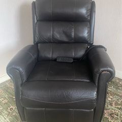 Brown Leather Recliner Electronic Lift Chair