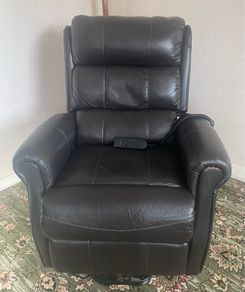 Brown Leather Recliner Electronic Lift Chair