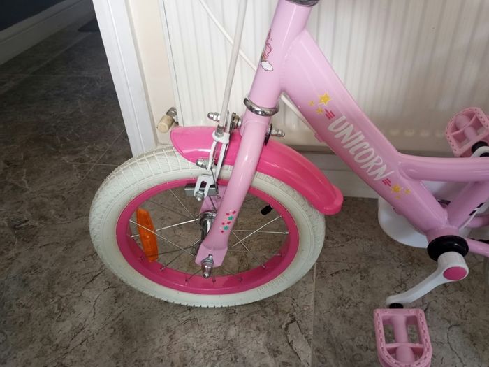 Kids unicorn bike size 14 inch wheels