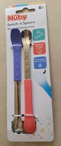 BNIP - A Set of 2 Switch-it Spoons - Dual Ended Heat Sensitive Silicone & Stainless Steel - See Link in text - E