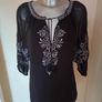 Joanna Hope black embroidered  Peasant Blouse size UK10 EU38 Postage included Image 7