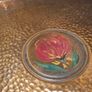 Hand-hammered Copper Serving Tray with Hand-painted centre flower Image 6