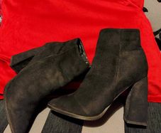 Black Suede Ankle Boots UK Size 4