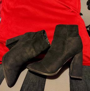 Black Suede Ankle Boots UK Size 4