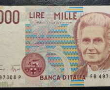 1990 ITALY 1000 LIRE Banknote M. Montessori