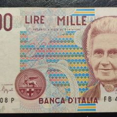1990 ITALY 1000 LIRE Banknote M. Montessori