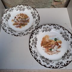 2 Burleigh ducks and fowl plates