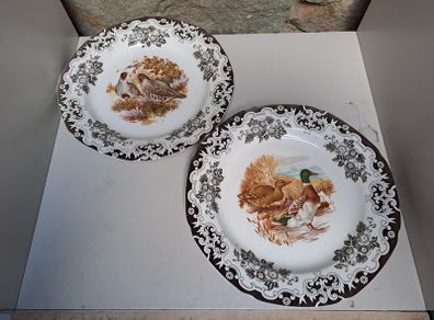 2 Burleigh ducks and fowl plates