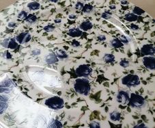 Cake plate Shannonbridge Chintz Blue Rose 10.75 inch plate New