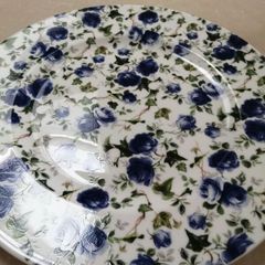 Cake plate Shannonbridge Chintz Blue Rose 10.75 inch plate New