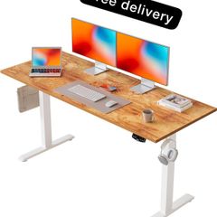 Electric Standing Desk, 140 x 60 cm Height Adjustable