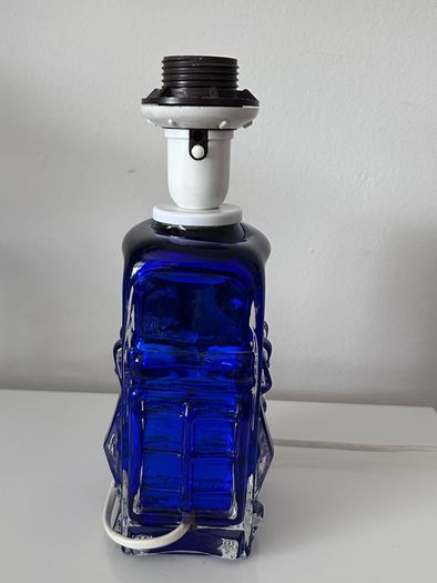 Cobalt blue Swedish lamp base by Josef Schott