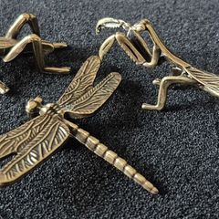3 brass Insects, Solid brass.