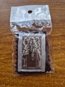 Vintage Religious Mother of Carmel. Pledge of Salvation.