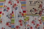 White Floral Cotton Trousers New With Tags