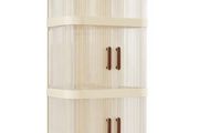 Slim Bathroom Cabinet Storage with Wheels, 3 Tier Clear Plastic Narrow Organiser Unit, Waterproof Mobile Cart with 3-Sided Access Doors for Tight Spaces &amp; Gaps