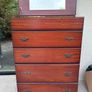 Solid wood dresser/chest of drawers with mirror Image 2